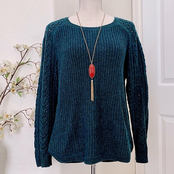 LOFT Pullover Sweater w/ Crocheted Arms - Picture 7 of 14